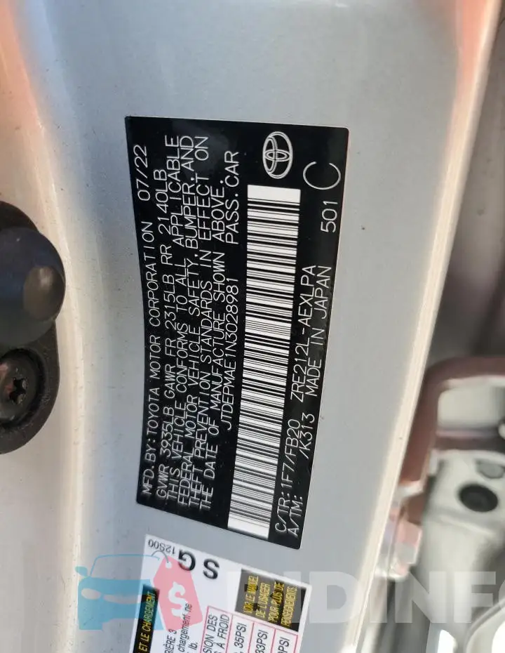 JTDEPMAE1N3028981 Photo# 13