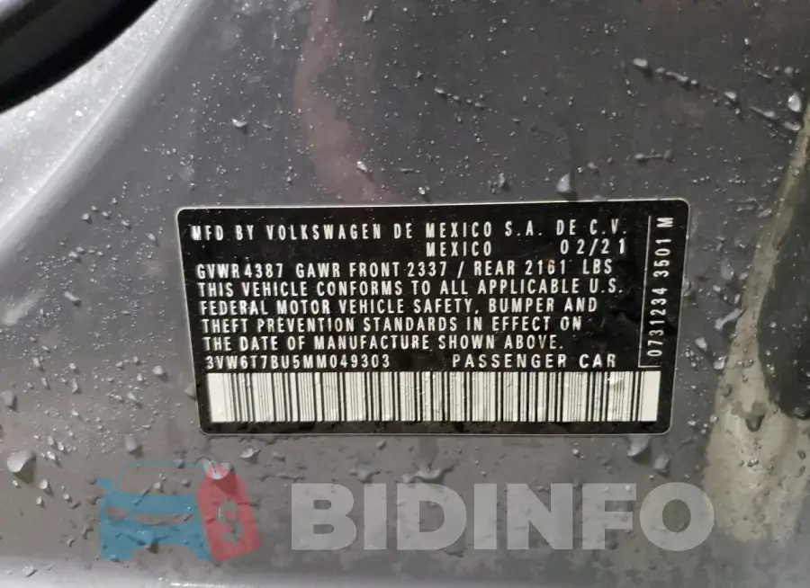 3VW6T7BU5MM049303 Photo# 13
