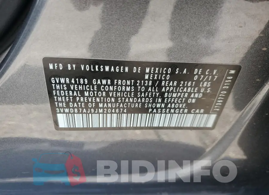 3VWDB7AJ9JM204674 Photo# 12
