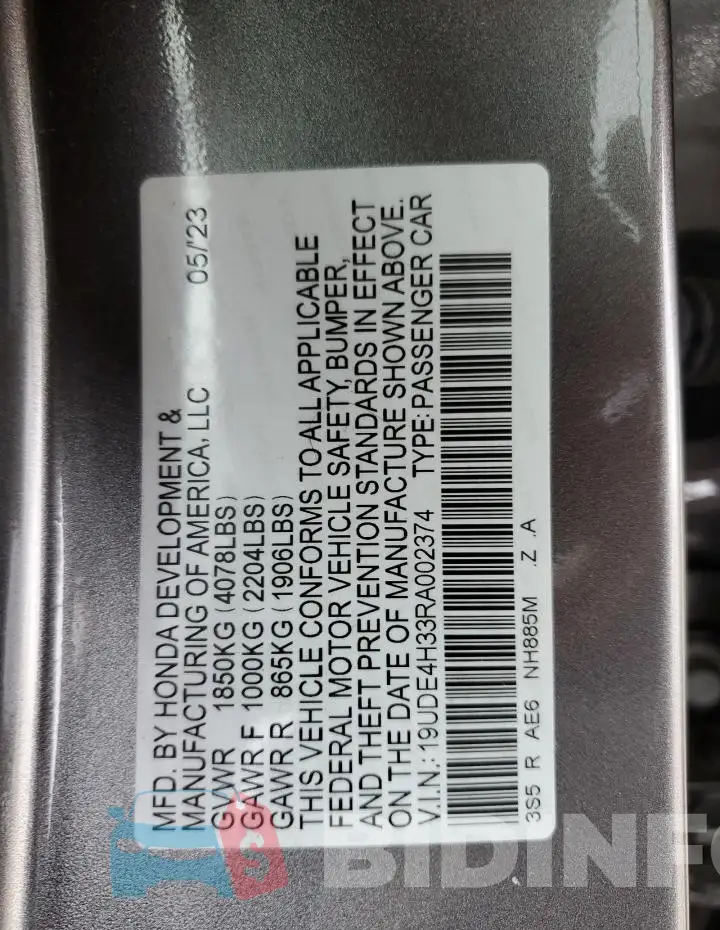 19UDE4H33RA002374 Photo# 12