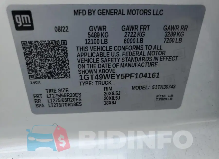 1GT49WEY5PF104161 Photo# 12