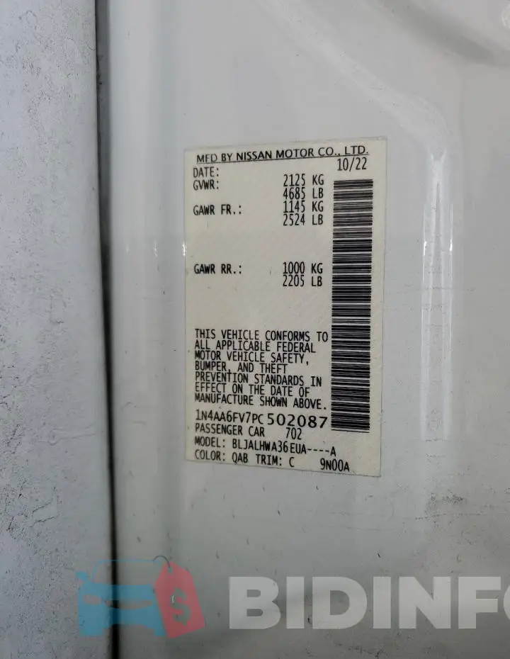 1N4AA6FV7PC502087 Photo# 12