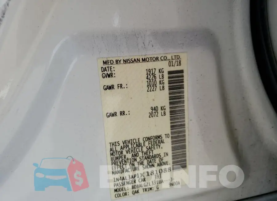 1N4AL3AP1JC181088 Photo# 12