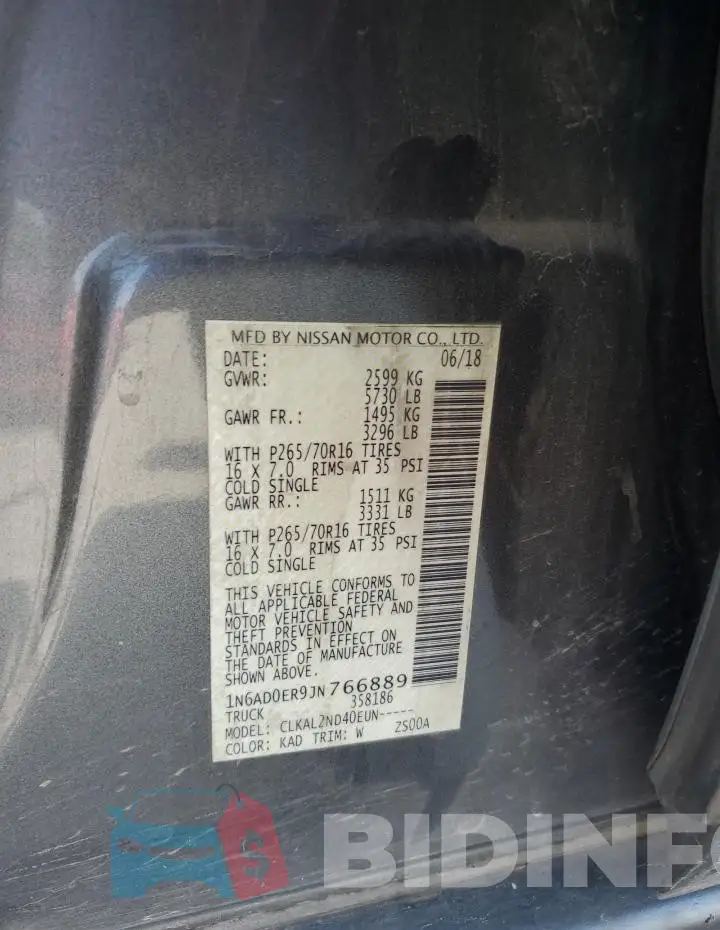 1N6AD0ER9JN766889 Photo# 12