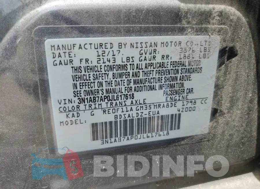 3N1AB7AP0JL617618 Photo# 12