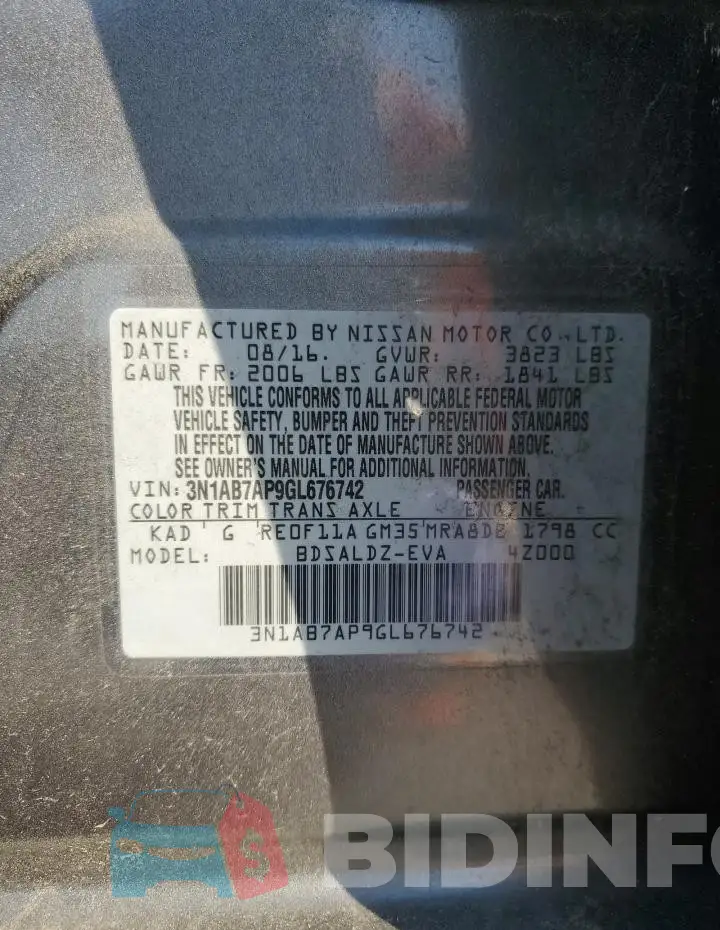 3N1AB7AP9GL676742 Photo# 12