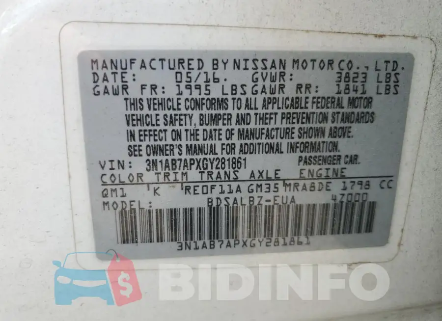 3N1AB7APXGY281861 Photo# 12
