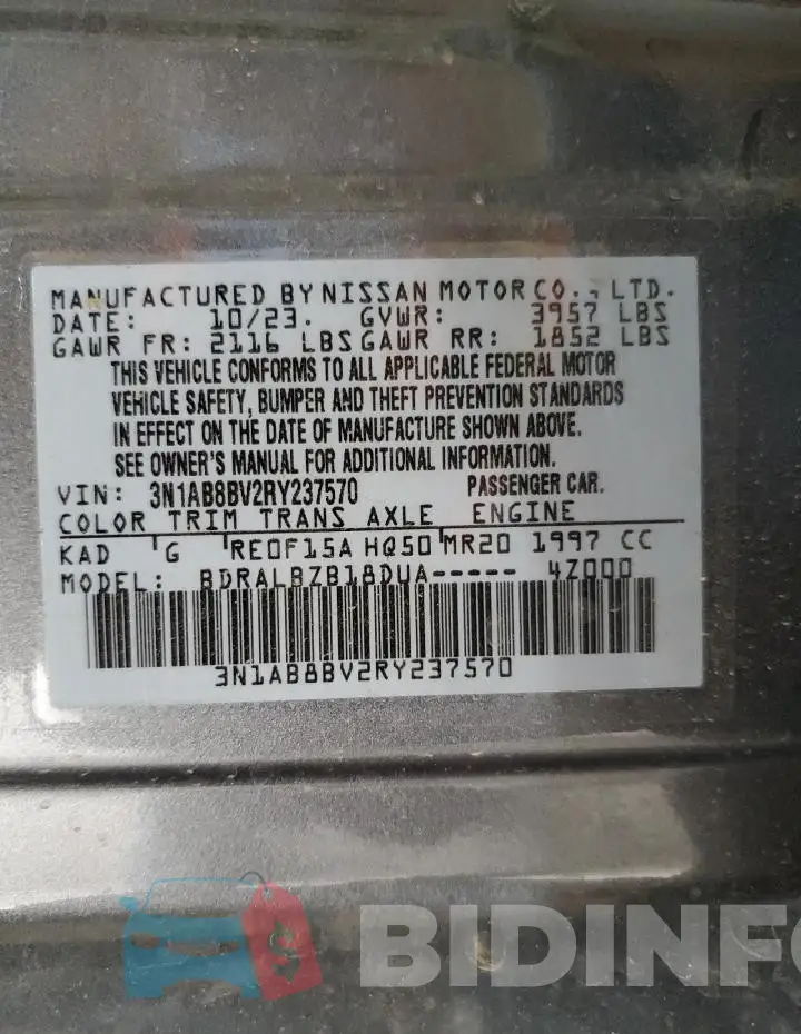 3N1AB8BV2RY237570 Photo# 12