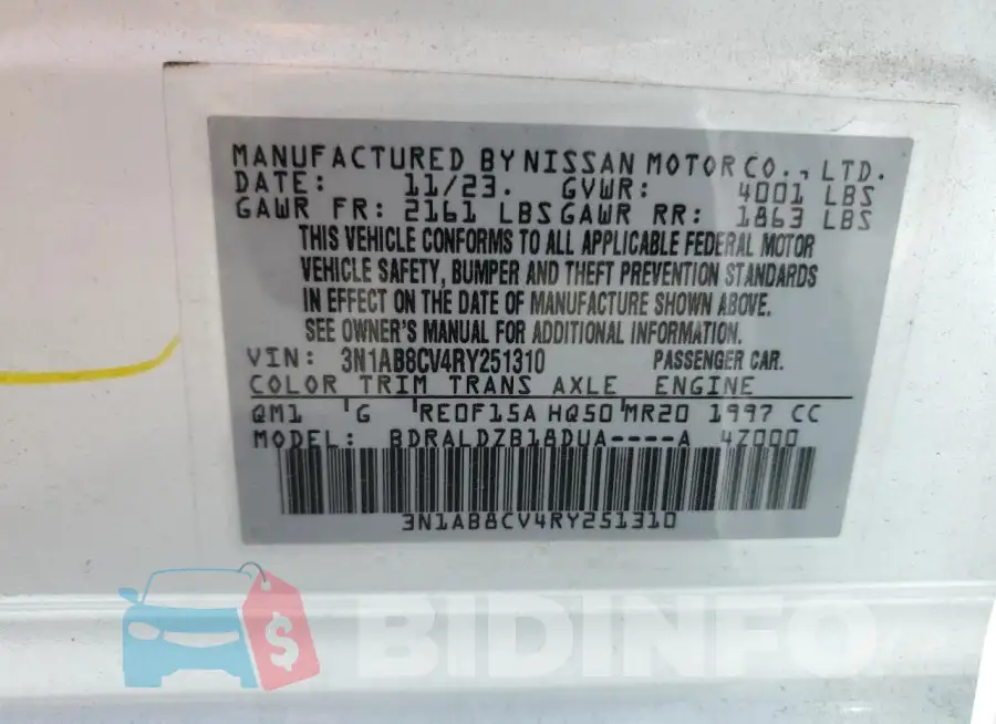 3N1AB8CV4RY251310 Photo# 13