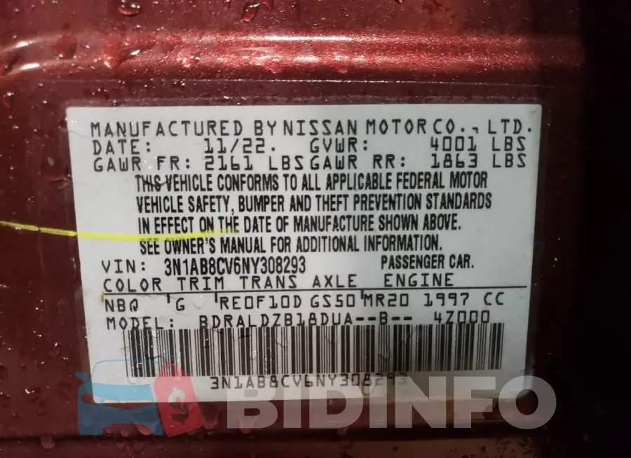 3N1AB8CV6NY308293 Photo# 12