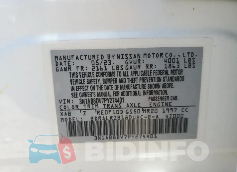 3N1AB8DV7PY274401 Photo# 12