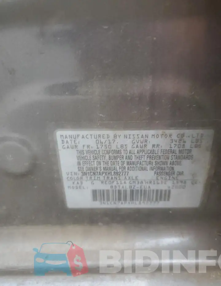 3N1CN7APXHL892777 Photo# 12
