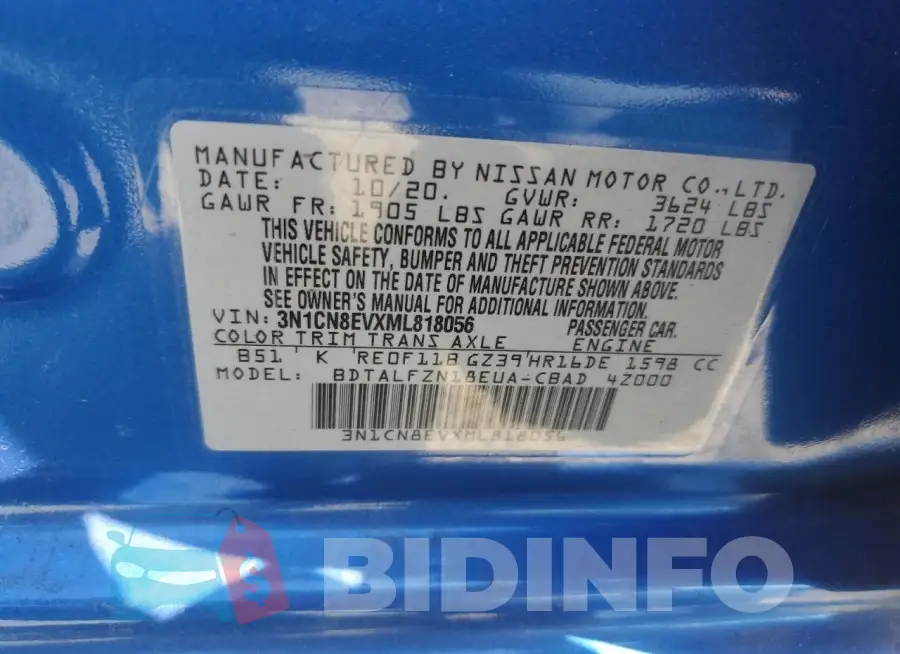 3N1CN8EVXML818056 Photo# 13