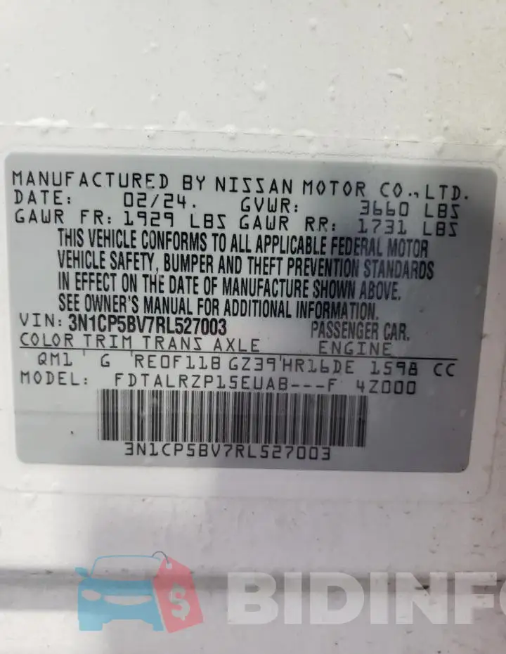 3N1CP5BV7RL527003 Photo# 13