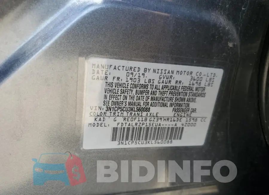 3N1CP5CU3KL560088 Photo# 13