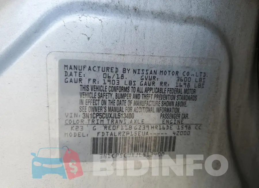 3N1CP5CUXJL513400 Photo# 14
