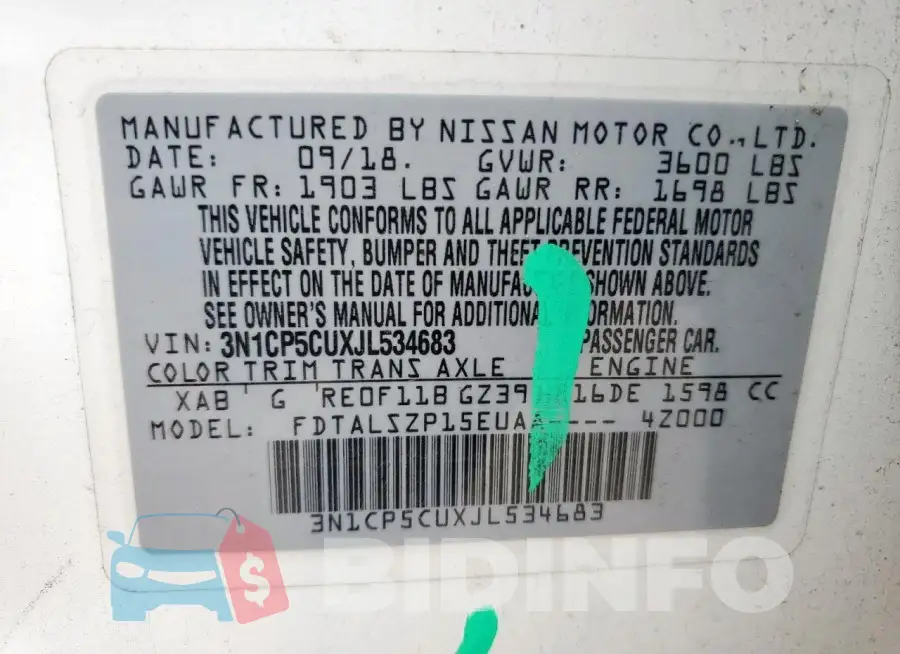 3N1CP5CUXJL534683 Photo# 14