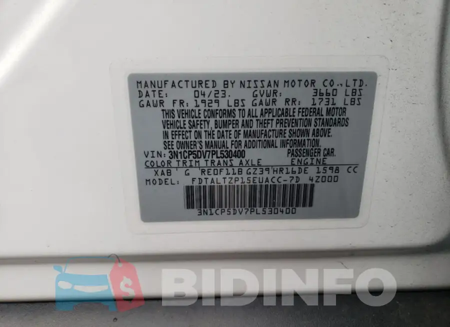 3N1CP5DV7PL530400 Photo# 12