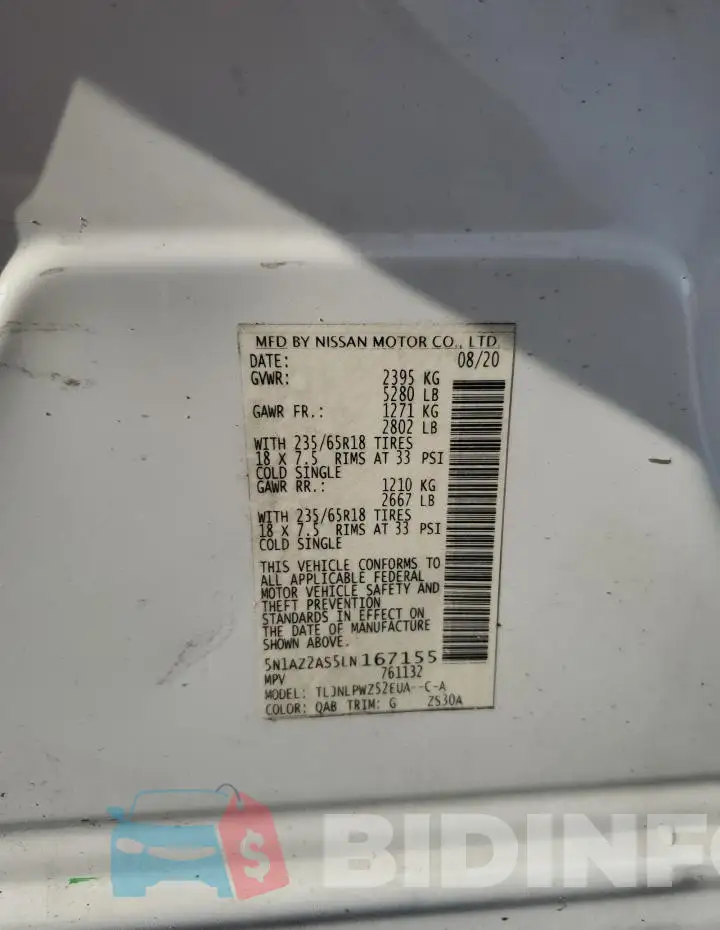 5N1AZ2AS5LN167155 Photo# 14