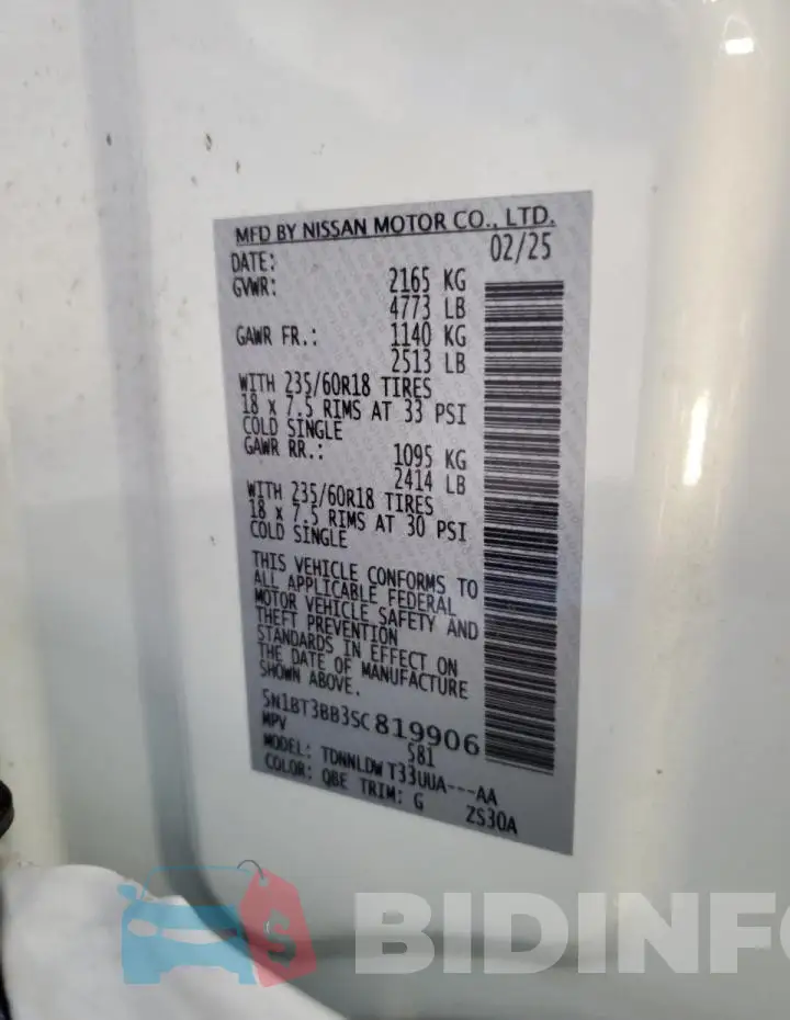 5N1BT3BB3SC819906 Photo# 12