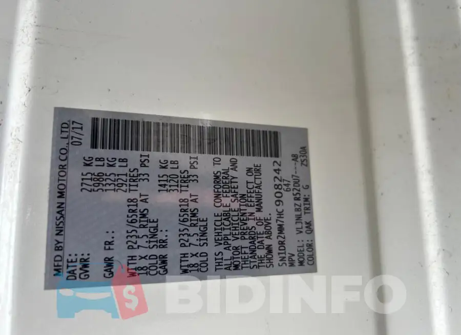 5N1DR2MM7HC908242 Photo# 10