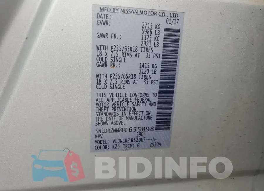 5N1DR2MM8HC655898 Photo# 12