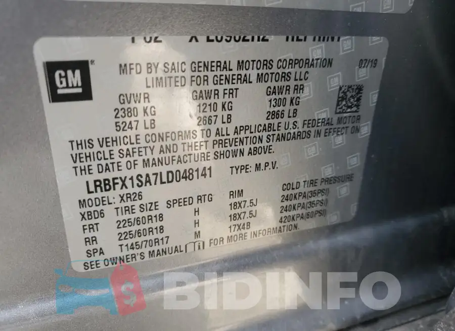 LRBFX1SA7LD048141 Photo# 13