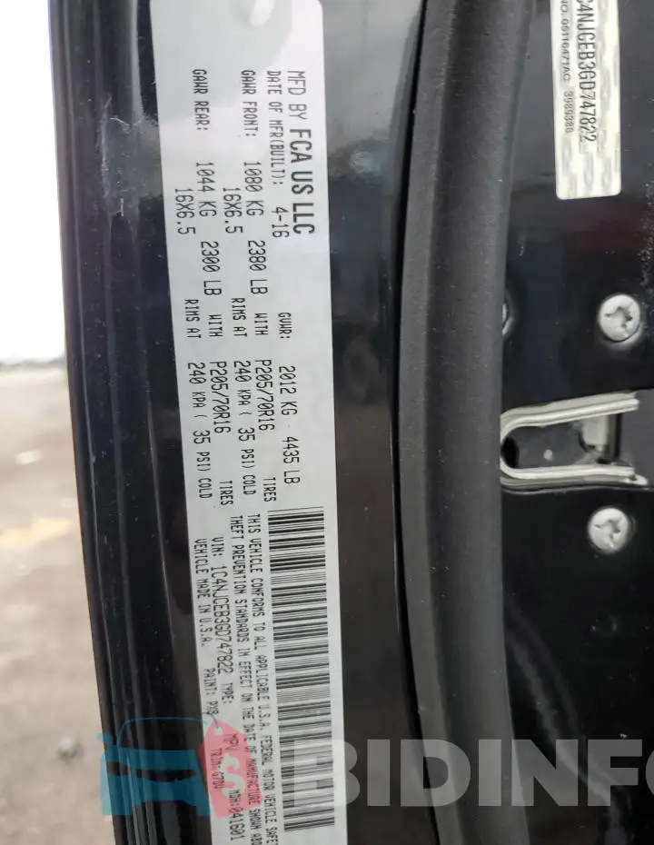 1C4NJCEB3GD747822 Photo# 14