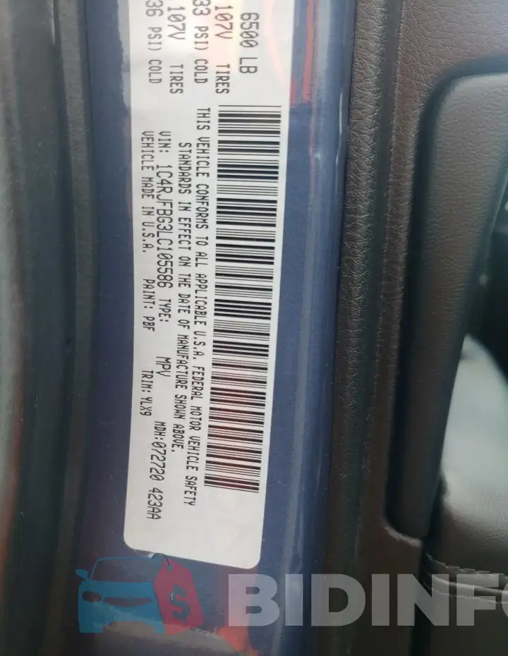 1C4RJFBG3LC105586 Photo# 14