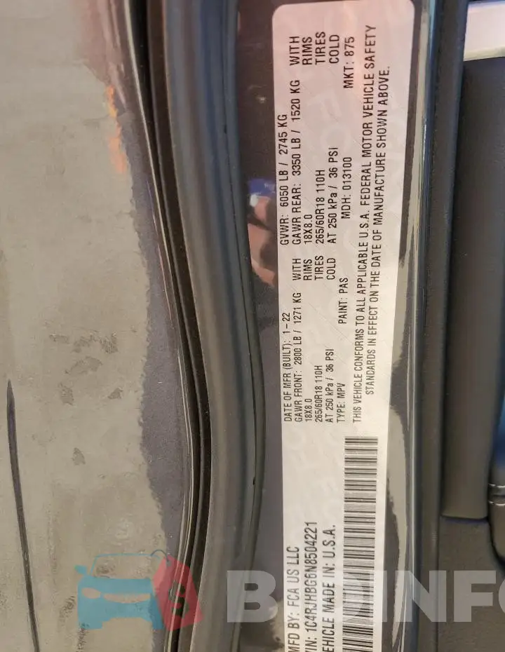 1C4RJHBG6N8504221 Photo# 12