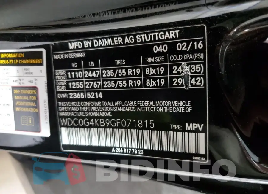 WDC0G4KB9GF071815 Photo# 14