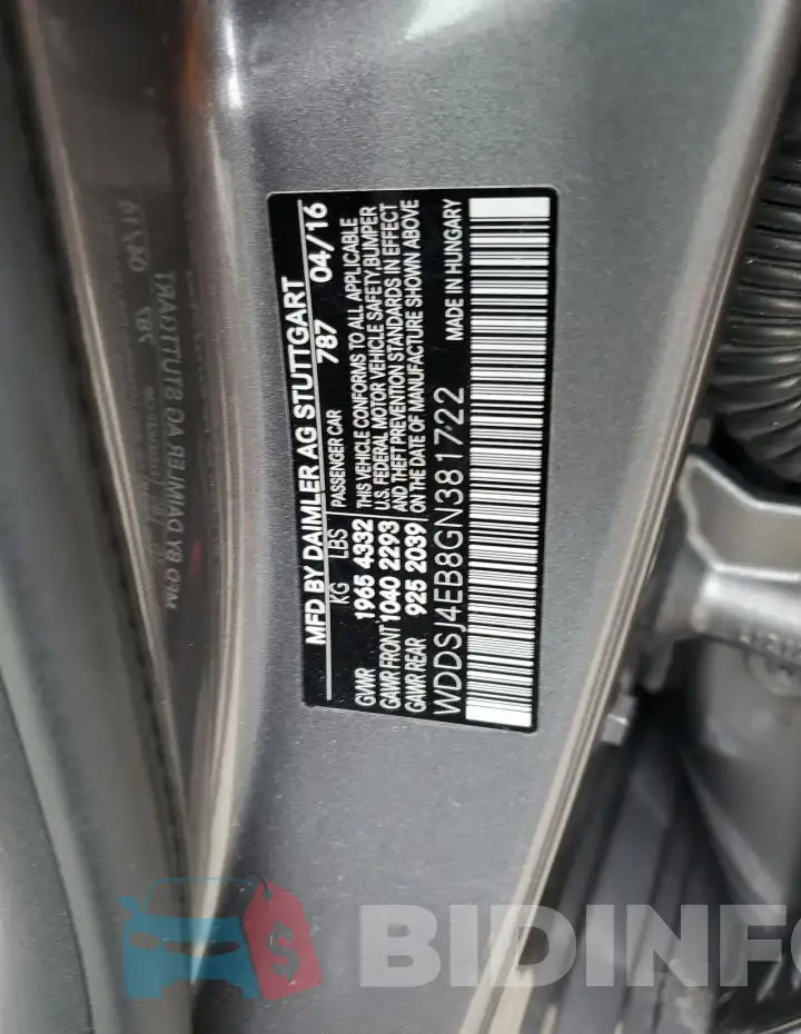 WDDSJ4EB8GN381722 Photo# 12