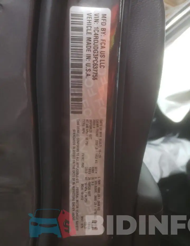 1C4RDJDG3PC637756 Photo# 14