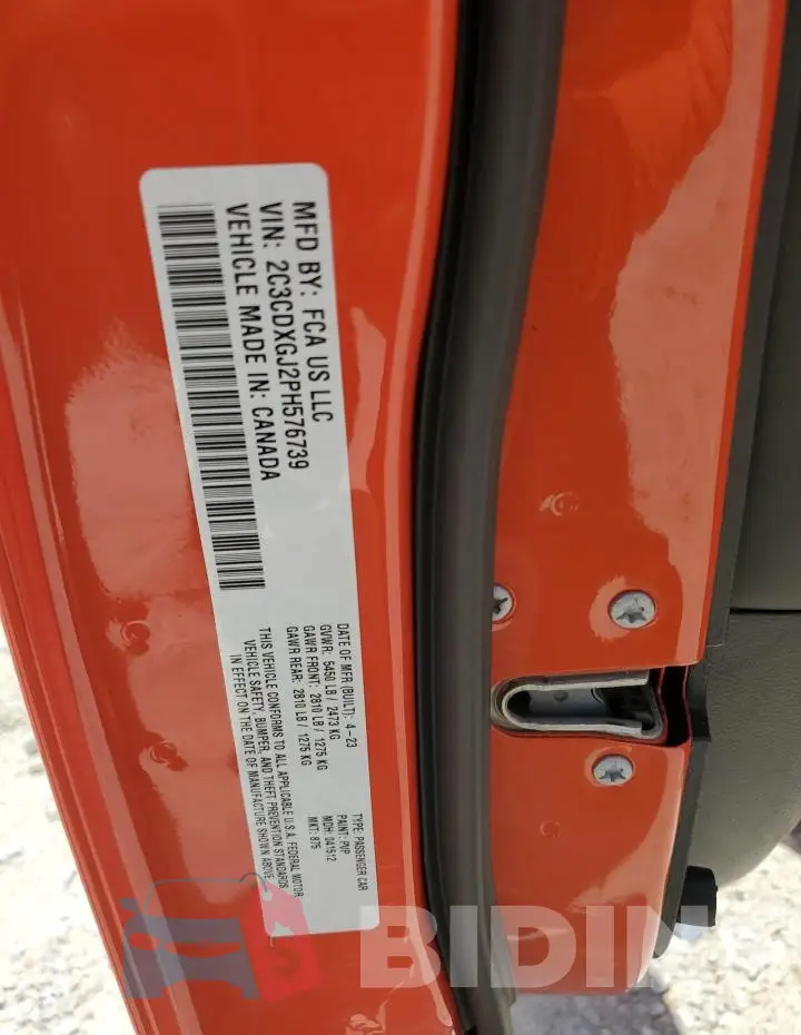 2C3CDXGJ2PH576739 Photo# 12