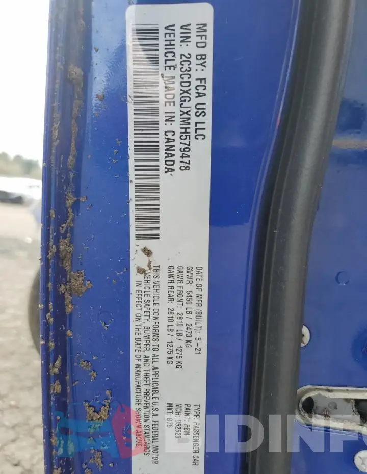 2C3CDXGJXMH579478 Photo# 13