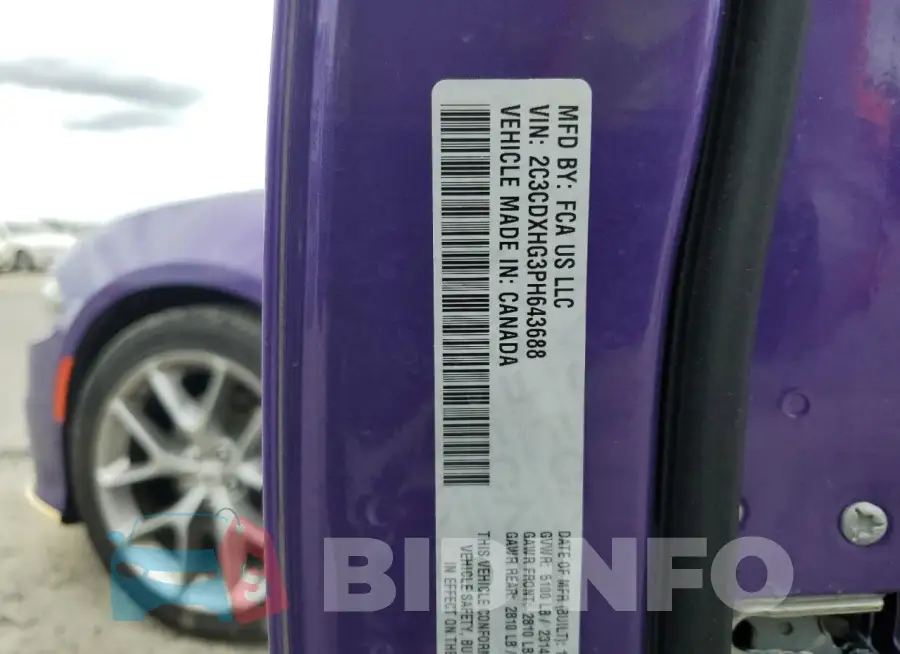 2C3CDXHG3PH643688 Photo# 13
