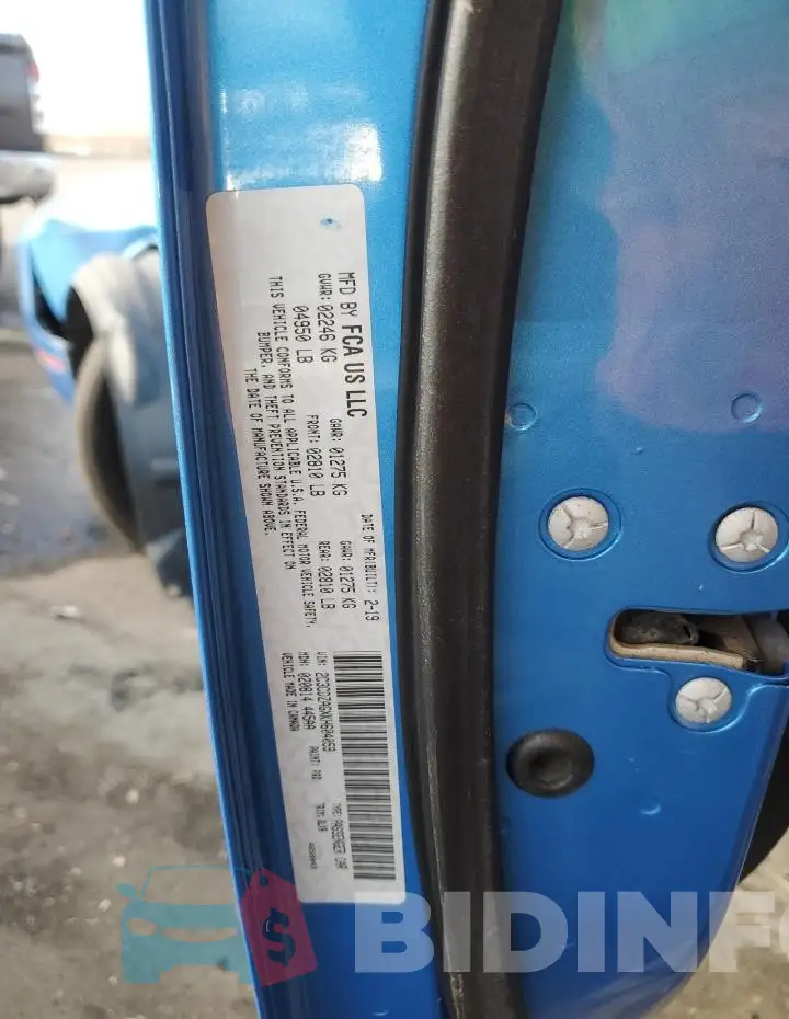 2C3CDZAGXKH604059 Photo# 13