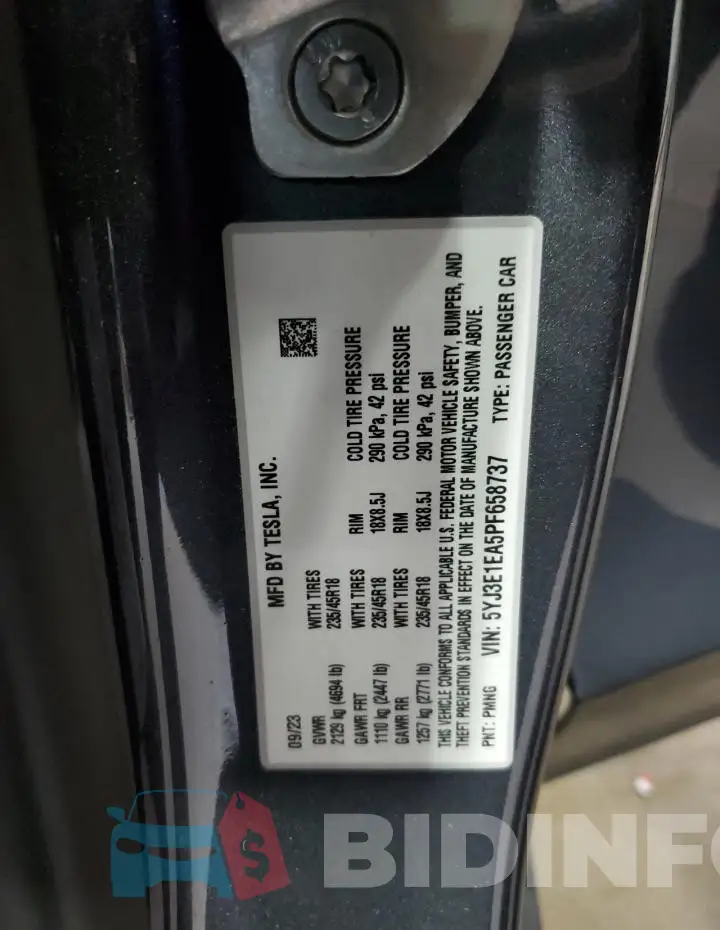 5YJ3E1EA5PF658737 Photo# 12
