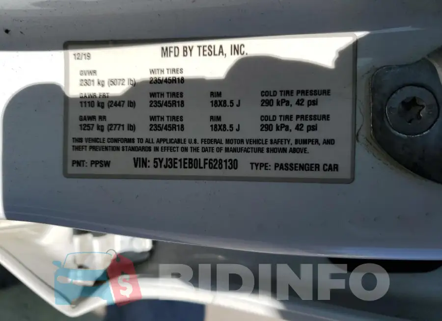 5YJ3E1EB0LF628130 Photo# 12