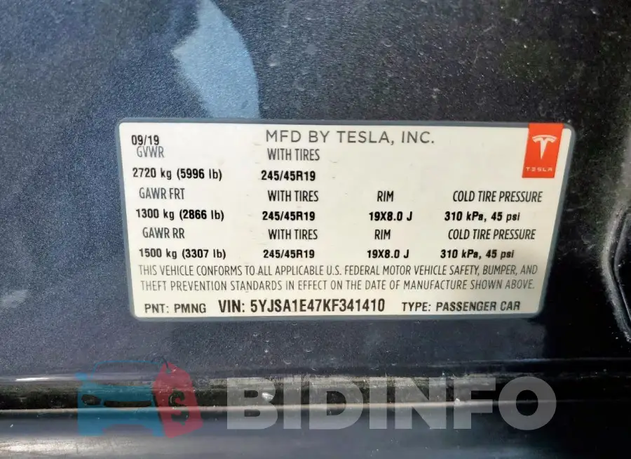 5YJSA1E47KF341410 Photo# 13