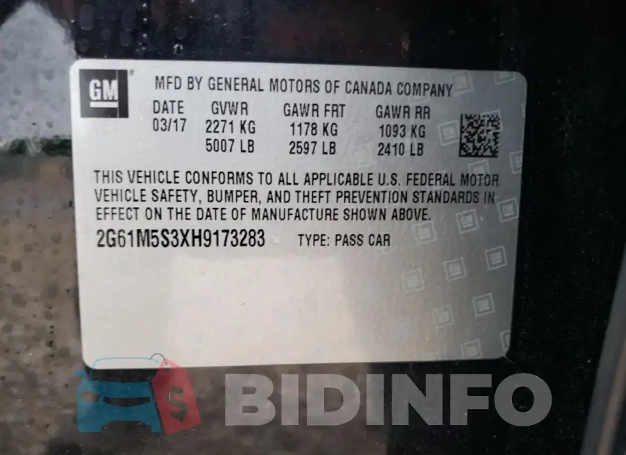 2G61M5S3XH9173283 Photo# 13