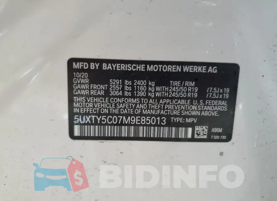 5UXTY5C07M9E85013 Photo# 14