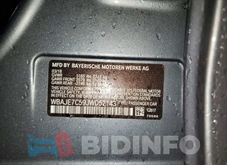 WBAJE7C59JWD52143 Photo# 12