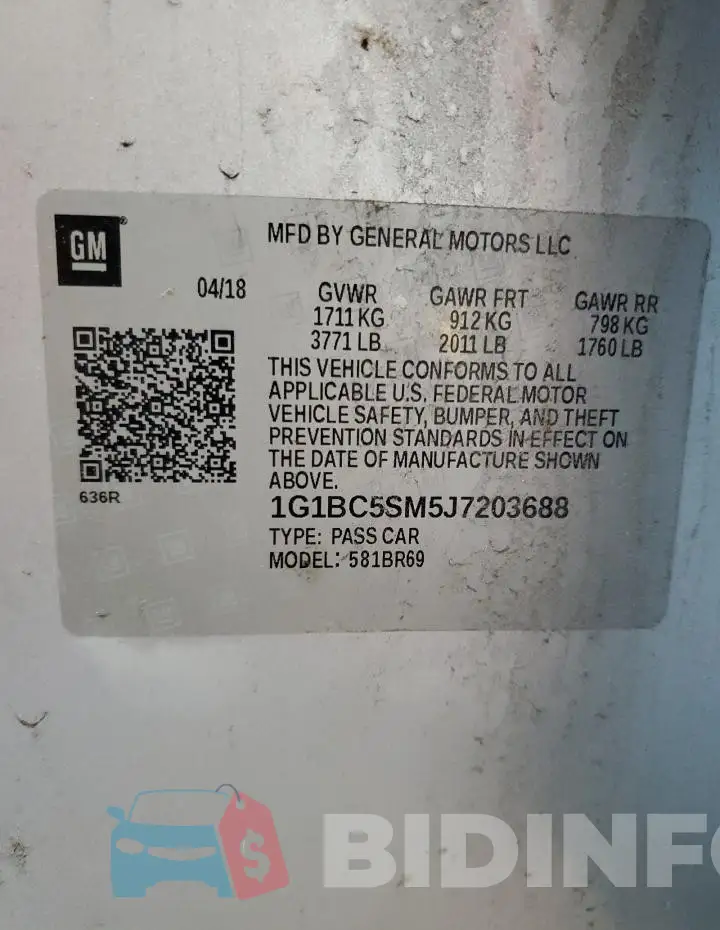 1G1BC5SM5J7203688 Photo# 13