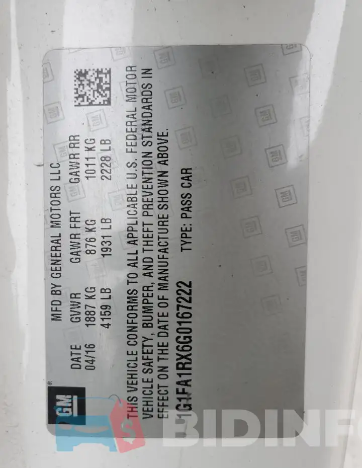 1G1FA1RX6G0167222 Photo# 12
