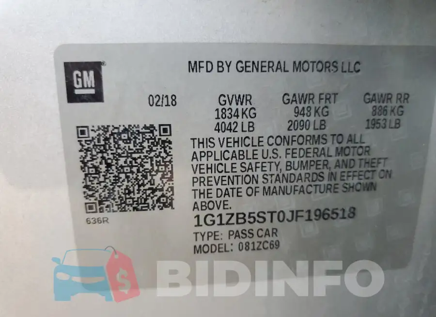1G1ZB5ST0JF196518 Photo# 12