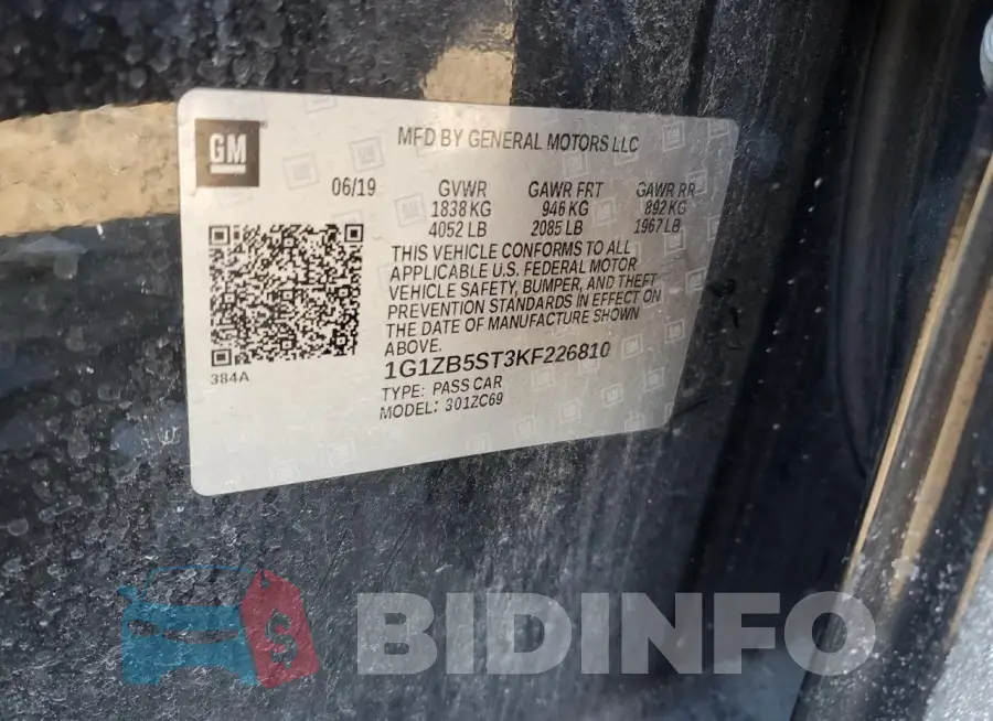 1G1ZB5ST3KF226810 Photo# 12