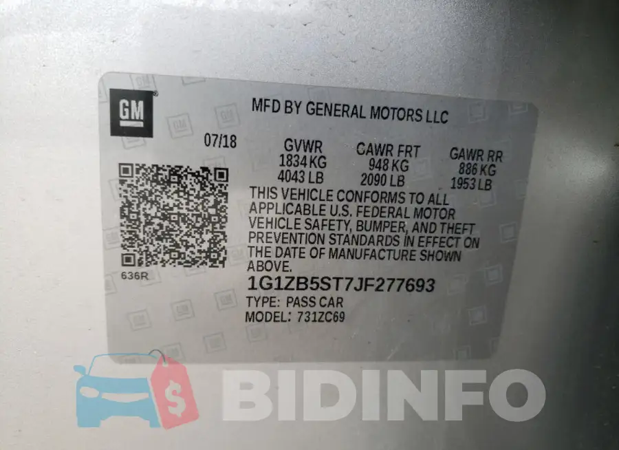 1G1ZB5ST7JF277693 Photo# 12