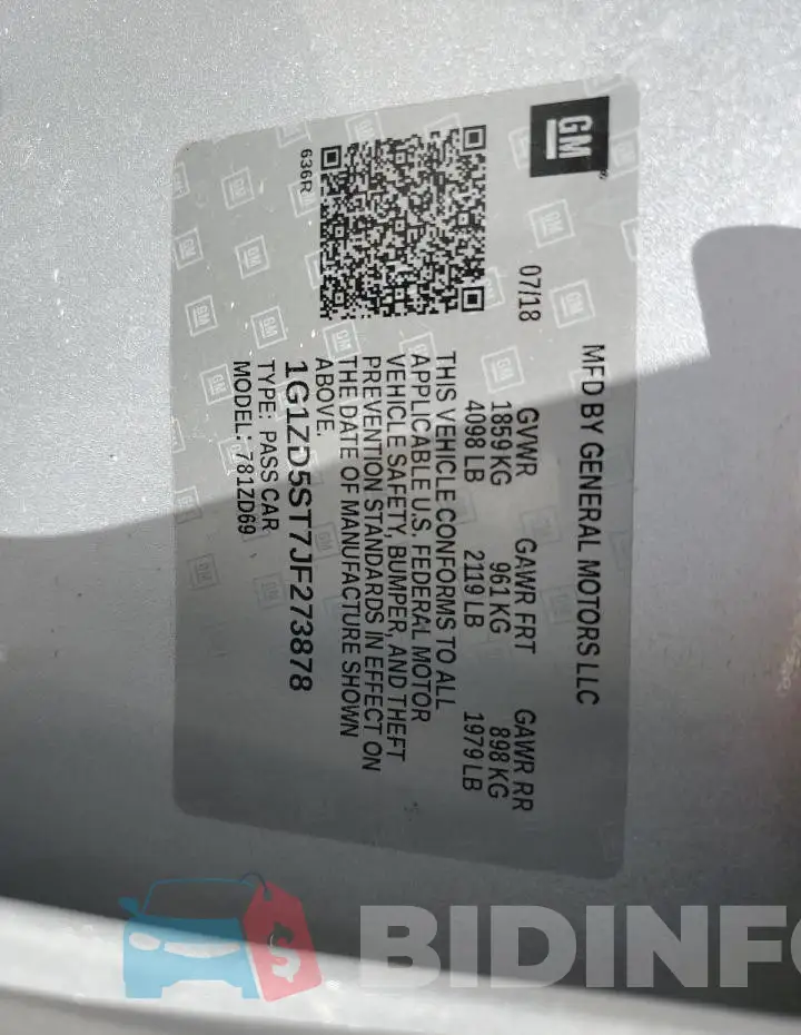 1G1ZD5ST7JF273878 Photo# 12