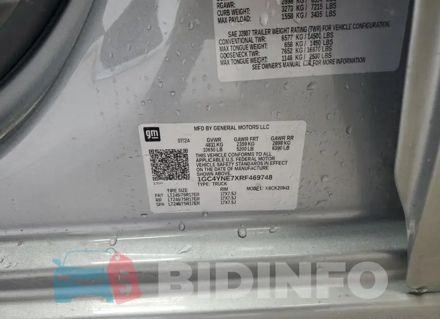1GC4YNE7XRF469748 Photo# 12